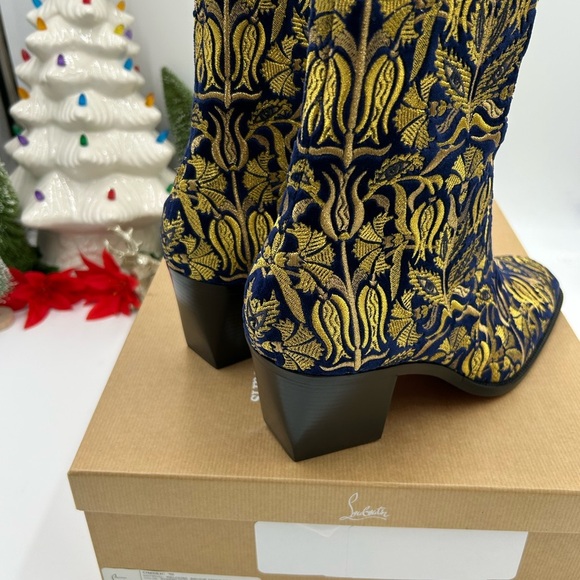 Christian Louboutin Mens LOUBI mystery OMERIC velvet with gold embroidery 42 main image 8